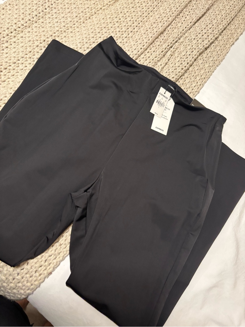 Express Wide-Leg High-Rise Black Jumpsuit Pants